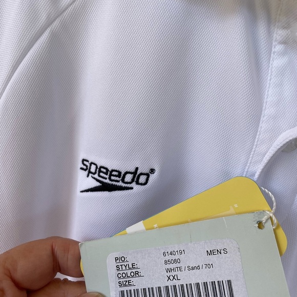 Speedo White Men's Polo Shirt - Picture 3 of 3